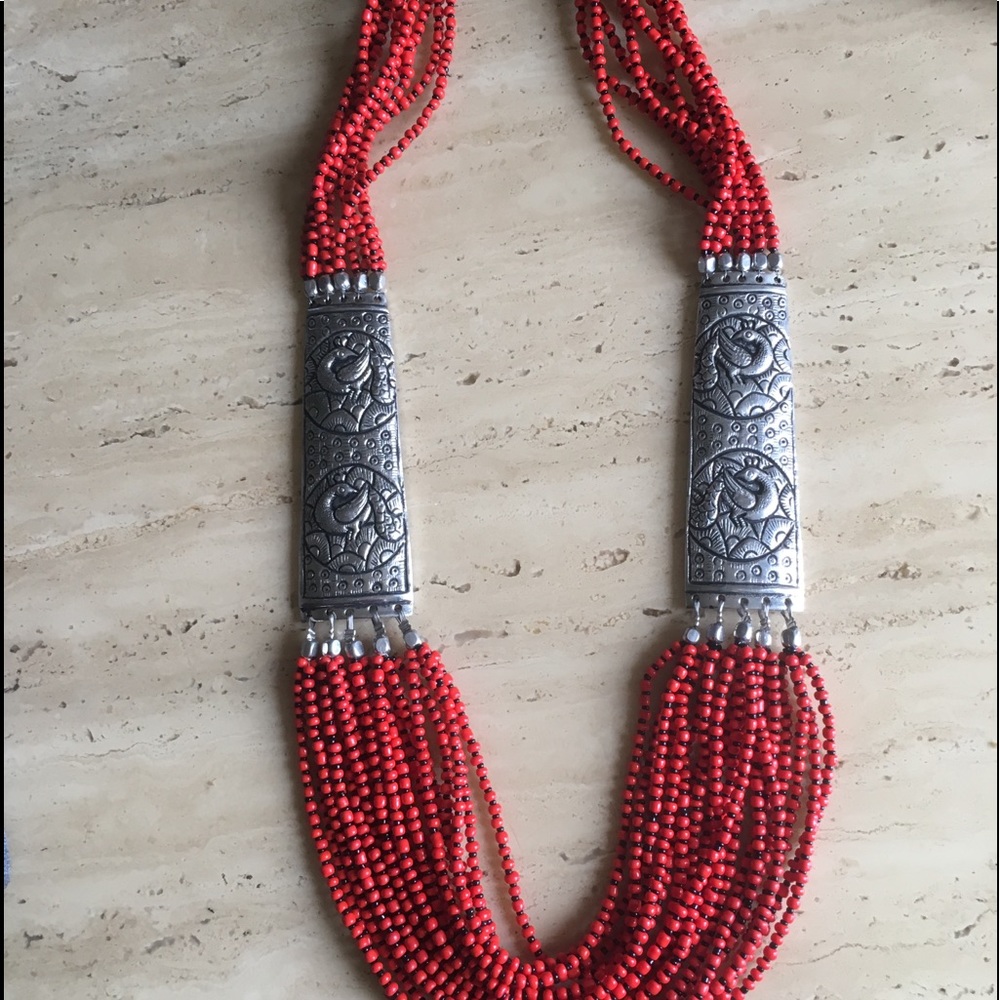 Beaded statement necklace